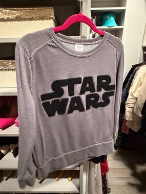 Disney Gray Sweatshirt with Black STAR WARS Logo
